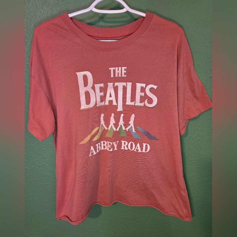 The Beatles Abbey Road Graphic Band Tee XXL Salmon Pink Rock T-Shirt